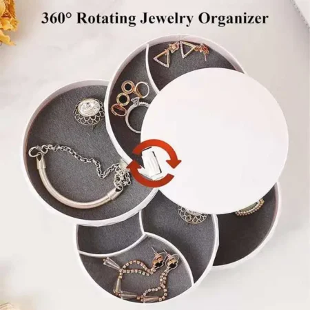 Jewelry Storage 4 Layer Rotating Mirror