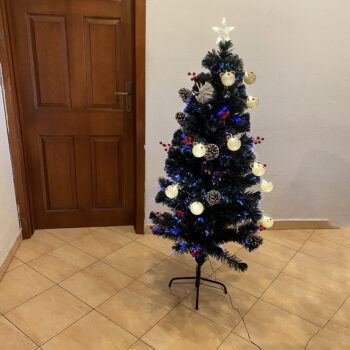 Bredh Krishtlindje (150cm) me Drita RGB - Arush - Boce Pishe & Frut i kuq