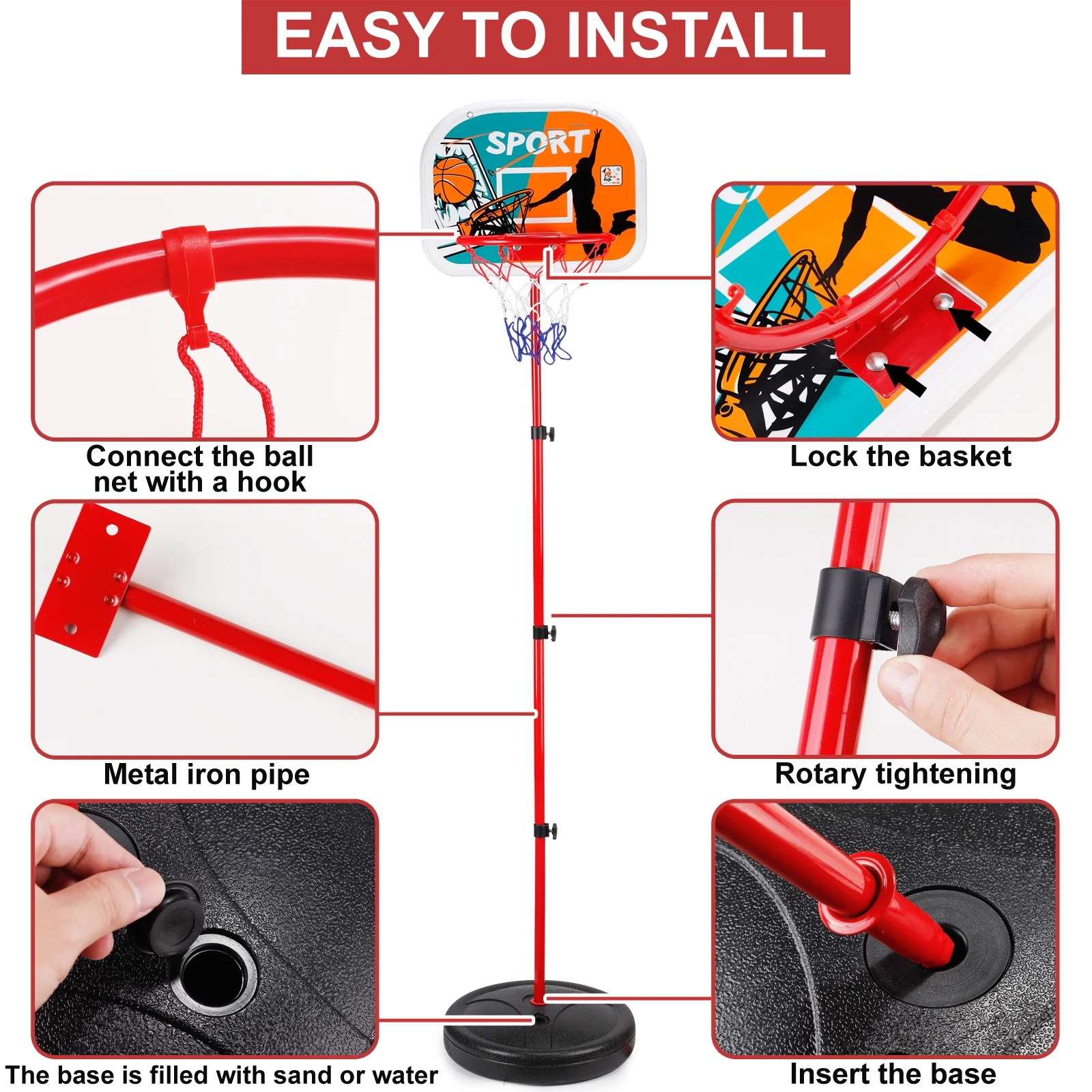 Kosh Basketbolli per femije - instalimi