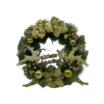 Kurore me Lule dhe Drer Dekorues per Krishtlindjet (40cm)