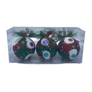 Set me Topa Dekorues për Krishtlindjet (3 cope)