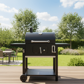 Zgare Metalike per Barbecue me Kapak dhe 2 Tavolina 135X47X108cm 2068