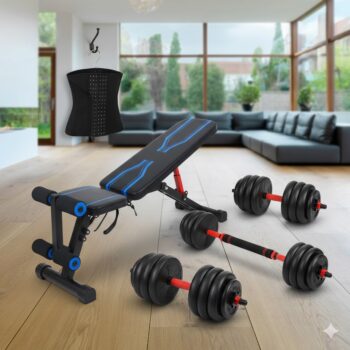 Gira me Formim (20kg) + Stol per Muskujt e Barkut + Korse Slimming